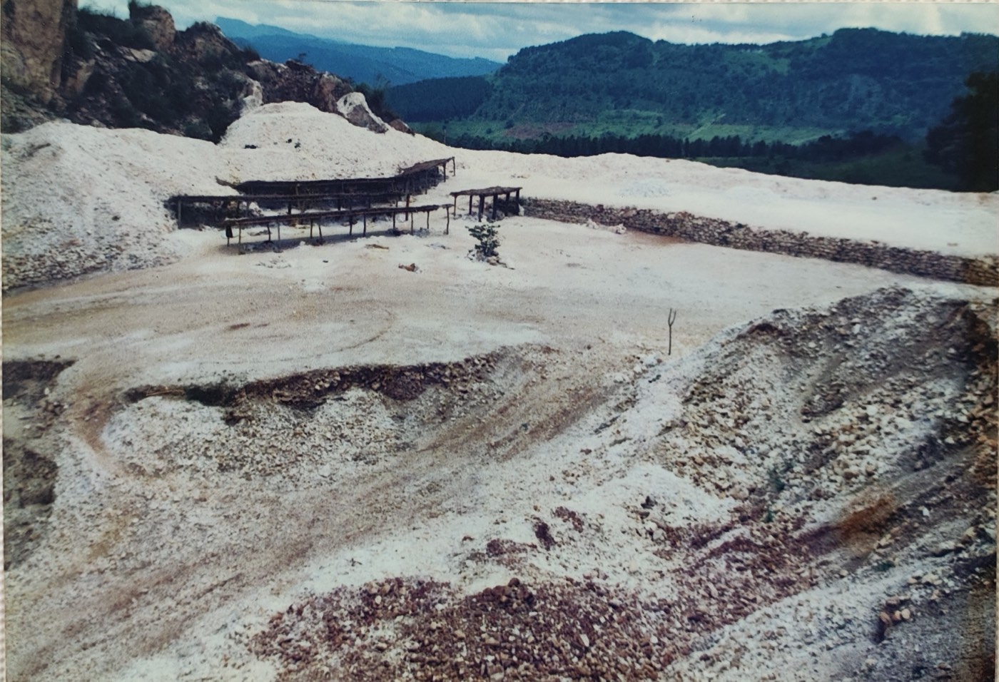 Operational quarry and processing shed